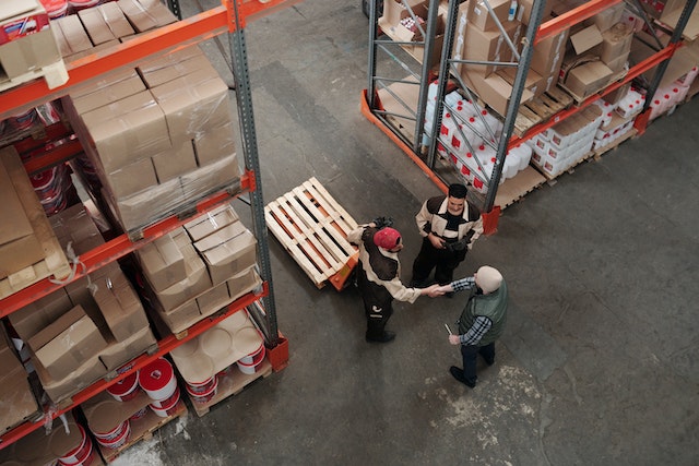 People working in a warehouse